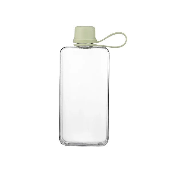 Leak-proof portable BPA-free plastic lift ring flat water drinking bottle with... from ASI 37218 Athena Promo (tm)