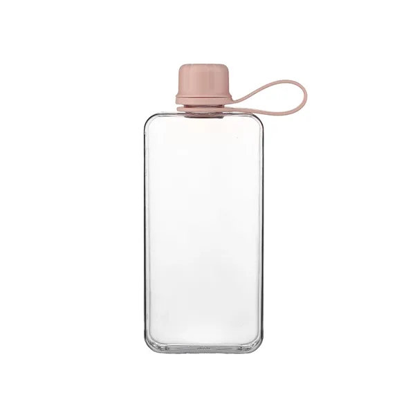 Leak-proof portable BPA-free plastic lift ring flat water drinking bottle with... from ASI 37218 Athena Promo (tm)