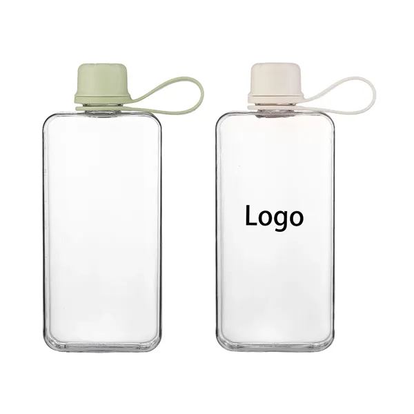 Leak-proof portable BPA-free plastic lift ring flat water drinking bottle with... from ASI 37218 Athena Promo (tm)