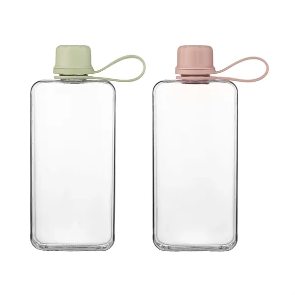 Leak-proof portable BPA-free plastic lift ring flat water drinking bottle with... from ASI 37218 Athena Promo (tm)