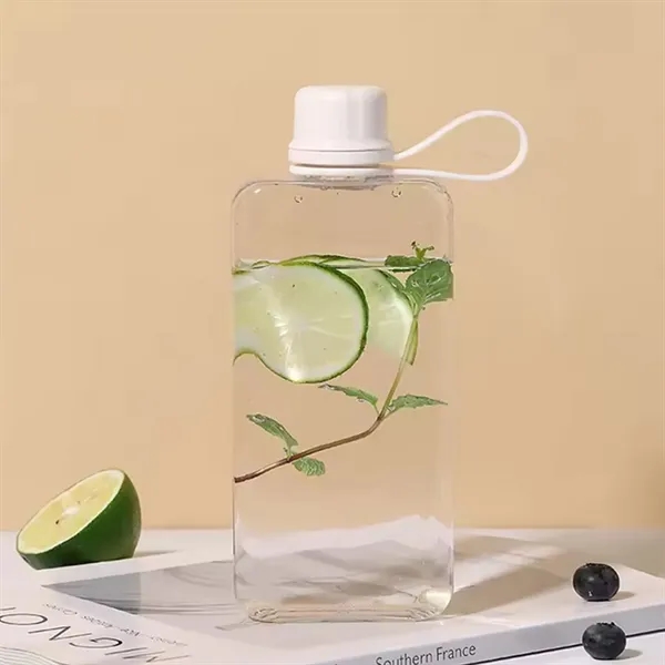 Leak-proof portable BPA-free plastic lift ring flat water drinking bottle with... from ASI 37218 Athena Promo (tm)