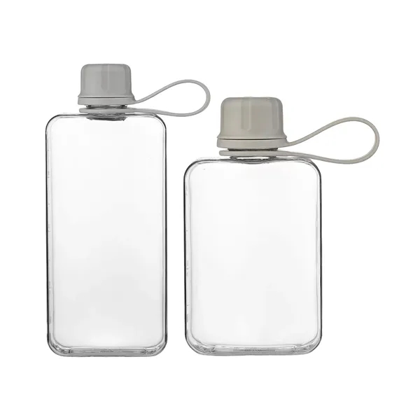 Leak-proof portable BPA-free plastic lift ring flat water drinking bottle with... from ASI 37218 Athena Promo (tm)