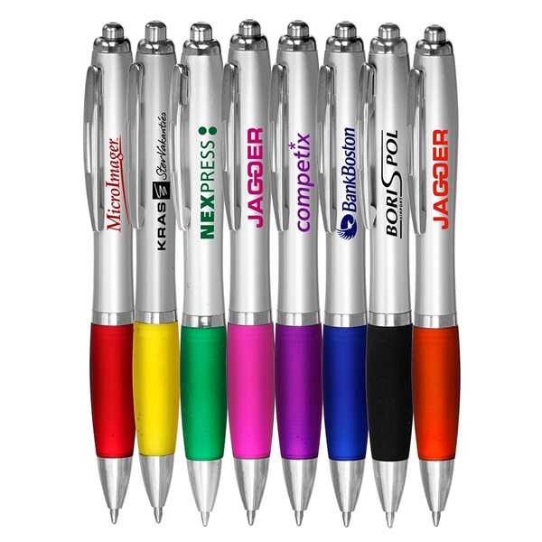 Curvaceous grip satin writing ballpoint pen.... from ASI 39552 BEL Promo
