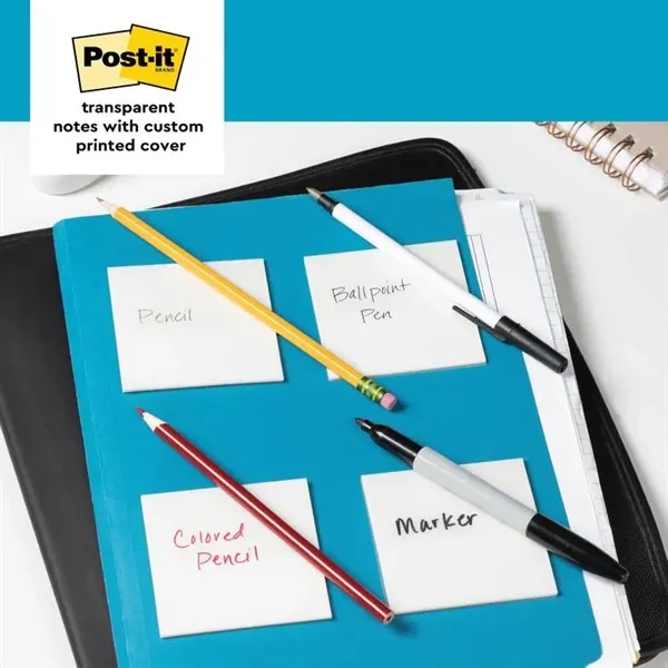 A clear note you can see through, that sticks securely and... from ASI 91240 3M/Promotional Markets Dept / The 3M Line