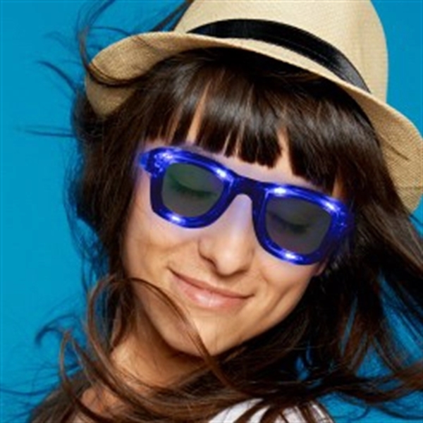 Classic retro-look sunglasses with sound reactive option and LED lights with... from ASI 42016 Brighter Promotions Inc