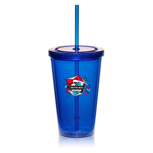 16 oz. double wall acrylic plastic tumbler with matching colored straw.... from ASI 39552 BEL Promo