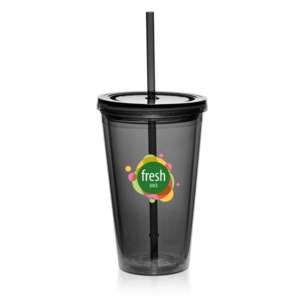 16 oz. double wall acrylic plastic tumbler with matching colored straw.... from ASI 39552 BEL Promo