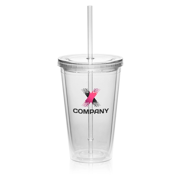 16 oz. double wall acrylic plastic tumbler with matching colored straw.... from ASI 39552 BEL Promo
