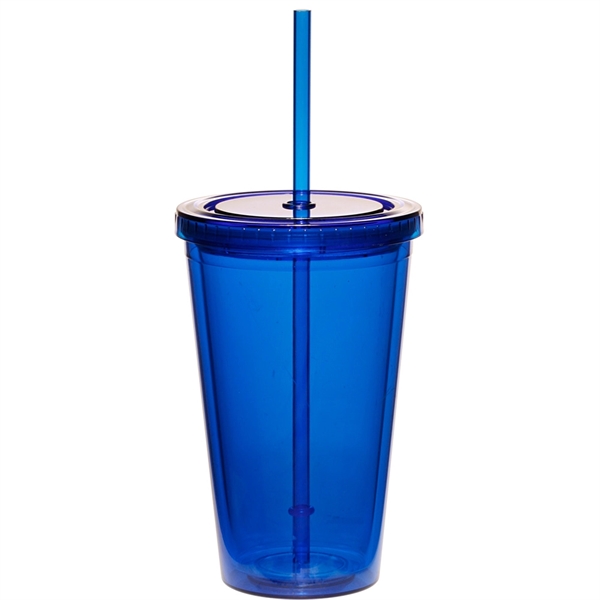 16 oz. double wall acrylic plastic tumbler with matching colored straw.... from ASI 39552 BEL Promo