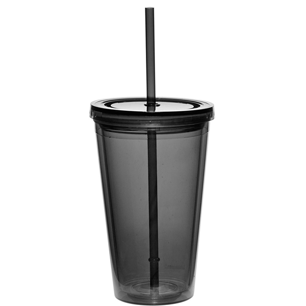 16 oz. double wall acrylic plastic tumbler with matching colored straw.... from ASI 39552 BEL Promo