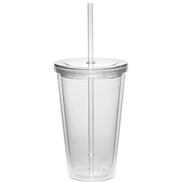 16 oz. double wall acrylic plastic tumbler with matching colored straw.... from ASI 39552 BEL Promo