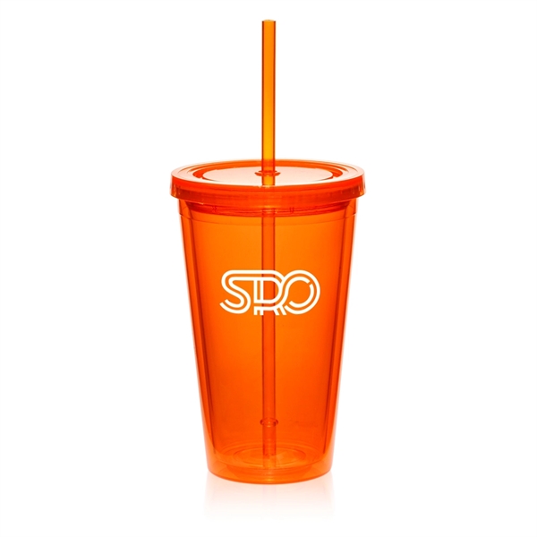 16 oz. double wall acrylic plastic tumbler with matching colored straw.... from ASI 39552 BEL Promo