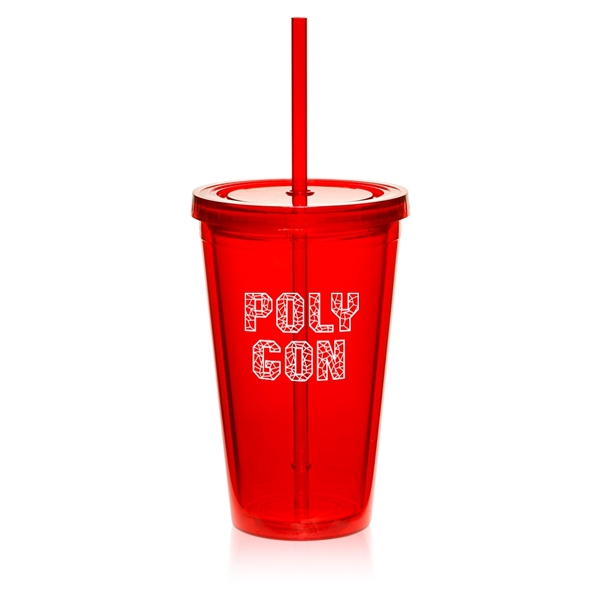 16 oz. double wall acrylic plastic tumbler with matching colored straw.... from ASI 39552 BEL Promo