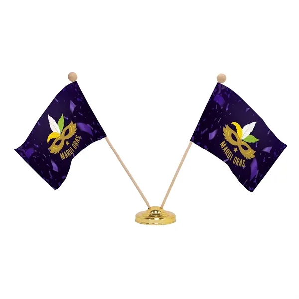 Base for two 4" x 6" stick flags.... from ASI 87188 Showdown Displays