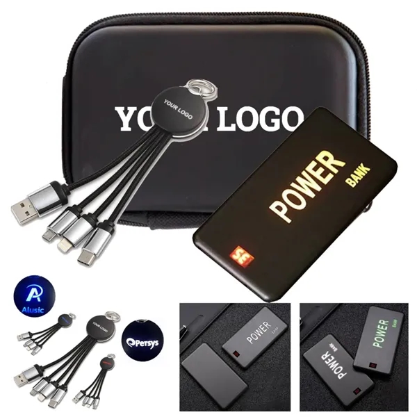 2-in-1 charging set plus 1 color silkscreen on zipper plus laser... from ASI 37218 Athena Promo (tm)