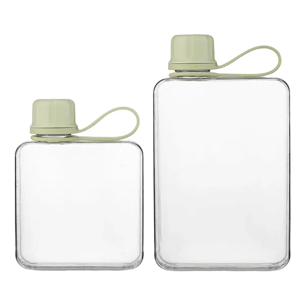 Leak-proof portable BPA-Free plastic lift ring flat water cube drinking bottle,... from ASI 37218 Athena Promo (tm)