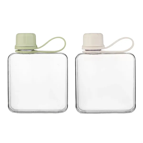 Leak-proof portable BPA-Free plastic lift ring flat water cube drinking bottle,... from ASI 37218 Athena Promo (tm)