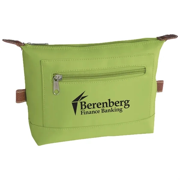 Microfiber cosmetic bag with zippered compartments.... from ASI 61125 Hit Promotional Products / Hit®