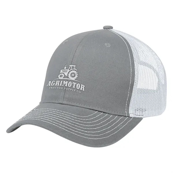 Mesh back cap with 100% brushed cotton twill crown, pre-curved visor,... from ASI 61125 Hit Promotional Products / Hit®