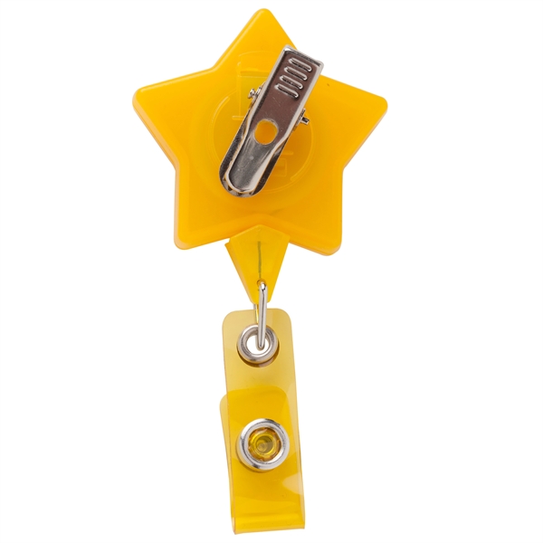 JUMBO star retractable badge reel in translucent yellow color, alligator clip... from ASI 49470 DEVARA