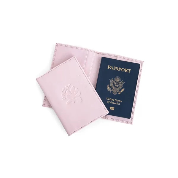 PMS-Matched Leather Passport Case with One Location 3" Deboss and Insert... from ASI 45657 Pop! Promos