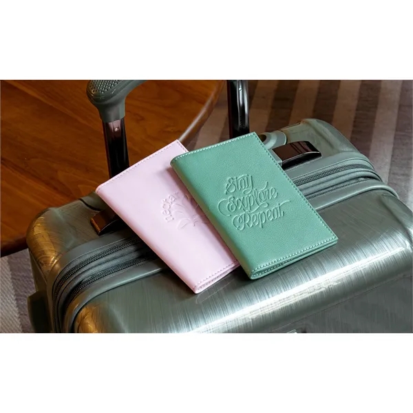 PMS-Matched Leather Passport Case with One Location 3" Deboss and Insert... from ASI 45657 Pop! Promos