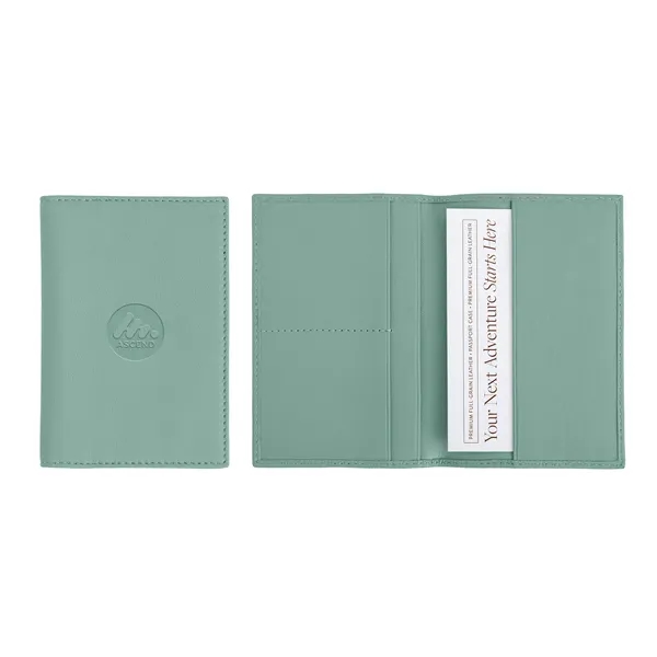 PMS-Matched Leather Passport Case with One Location 3" Deboss and Insert... from ASI 45657 Pop! Promos