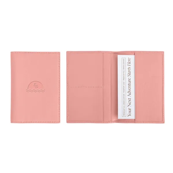 PMS-Matched Leather Passport Case with One Location 3" Deboss and Insert... from ASI 45657 Pop! Promos