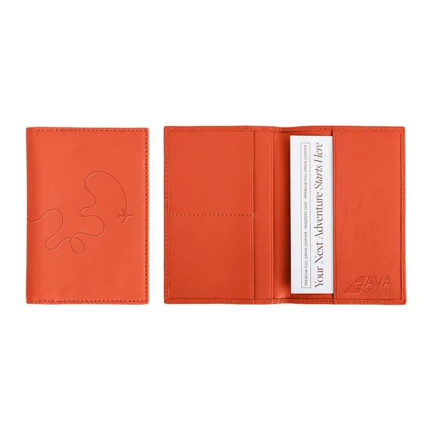 PMS-Matched Leather Passport Case with One Location 3" Deboss and Insert... from ASI 45657 Pop! Promos