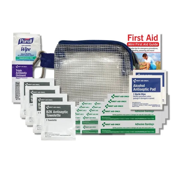SafeSpot first aid kit with bandages, anti-bacterial wipes, ointment, and more... from ASI 84514 Safety Made
