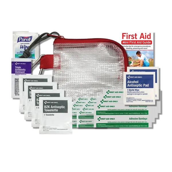 SafeSpot first aid kit with bandages, anti-bacterial wipes, ointment, and more... from ASI 84514 Safety Made