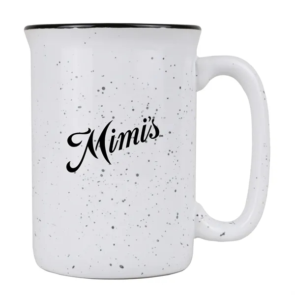 13 oz. speckled ceramic camping mug.... from ASI 52840 Evans Manufacturing