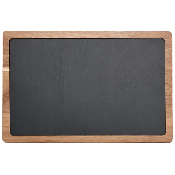 The Charcuterie cutting board is made of slate and solid Acacia... from ASI 71920 Moderne Glass Company Inc