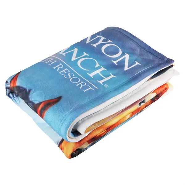 60"H x 50"W fleece blanket constructed of 220GSM short plush and... from ASI 52840 Evans Manufacturing