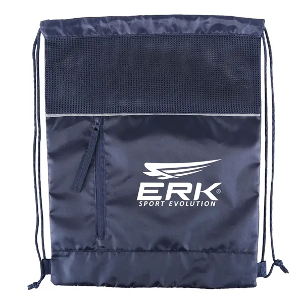 17 3/4" x 13 1/2" drawstring backpack made from RPET mesh... from ASI 52840 Evans Manufacturing