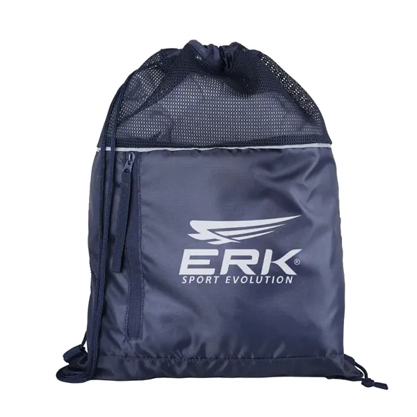 17 3/4" x 13 1/2" drawstring backpack made from RPET mesh... from ASI 52840 Evans Manufacturing