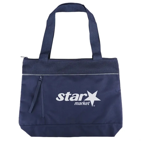13" x 17 1/4" reflective mesh zippered tote bag.... from ASI 52840 Evans Manufacturing