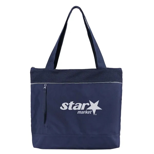 13" x 17 1/4" reflective mesh zippered tote bag.... from ASI 52840 Evans Manufacturing