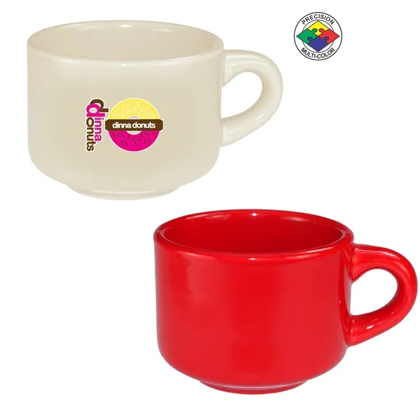 7oz Vitrified Stackable Cup, spot color. Saucer available.... from ASI 80093 Pyrographics / Pyrographics Line