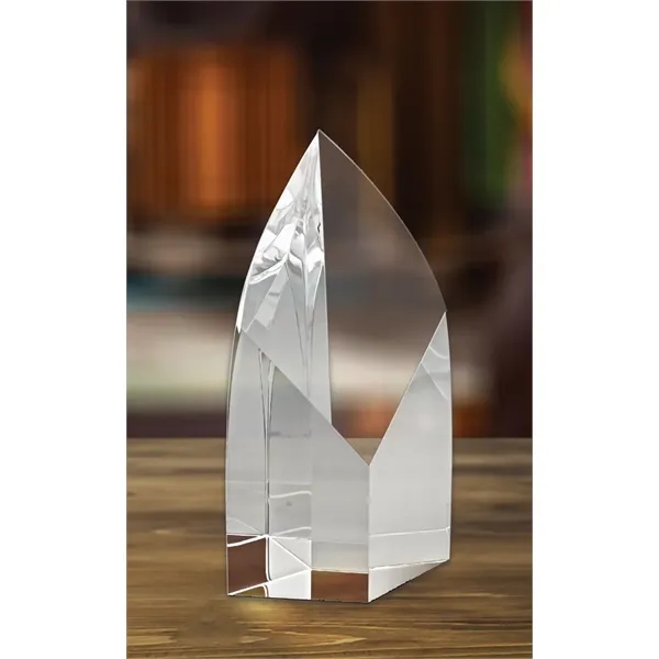 This optically perfect obelisk features masterfully created curved slices, creating a... from ASI 71920 Moderne Glass Company Inc / Glass America®