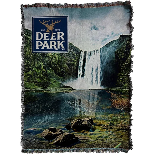 54" x 72" tapestry/throw blanket made of jacquard woven cotton yarn.... from ASI 44020 Bandanna Promotions By CARO-LINE / American Blankets