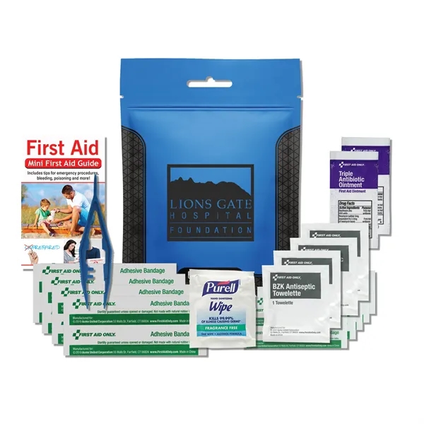 Waterproof first aid kit 1.0 with bandages, triple antibiotic ointment, tweezers,... from ASI 84514 Safety Made