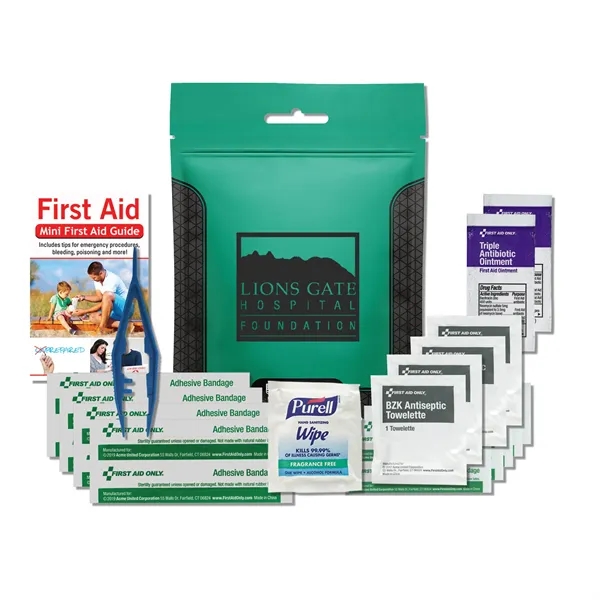 Waterproof first aid kit 1.0 with bandages, triple antibiotic ointment, tweezers,... from ASI 84514 Safety Made