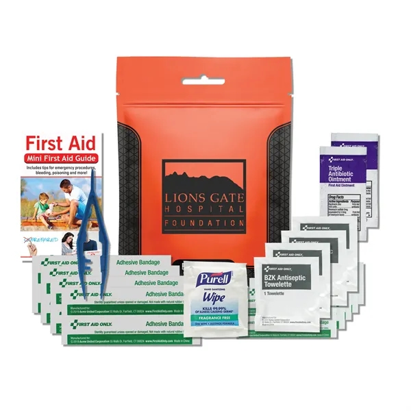 Waterproof first aid kit 1.0 with bandages, triple antibiotic ointment, tweezers,... from ASI 84514 Safety Made