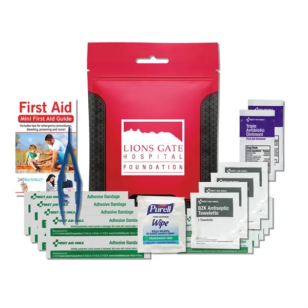 Waterproof first aid kit 1.0 with bandages, triple antibiotic ointment, tweezers,... from ASI 84514 Safety Made