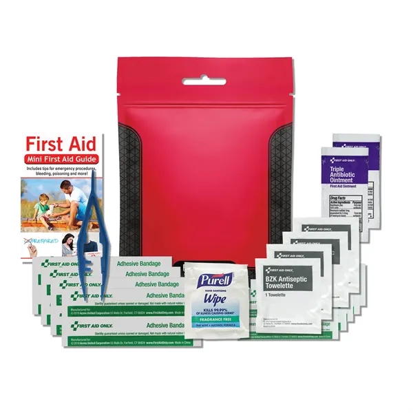 Waterproof first aid kit 1.0 with bandages, triple antibiotic ointment, tweezers,... from ASI 84514 Safety Made