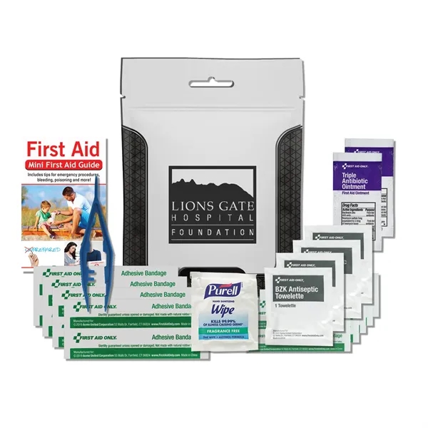Waterproof first aid kit 1.0 with bandages, triple antibiotic ointment, tweezers,... from ASI 84514 Safety Made
