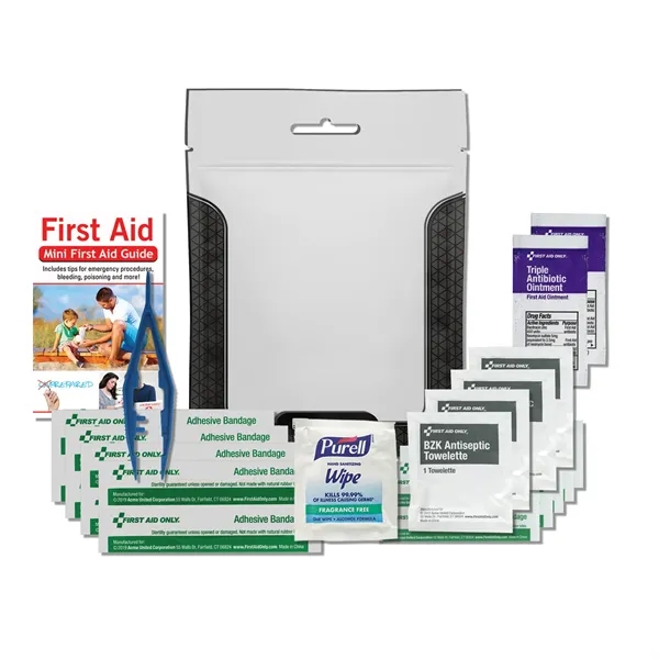 Waterproof first aid kit 1.0 with bandages, triple antibiotic ointment, tweezers,... from ASI 84514 Safety Made