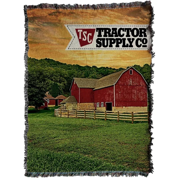 54" x 62" tapestry/throw blanket made of jacquard woven cotton yarn.... from ASI 44020 Bandanna Promotions By CARO-LINE / American Blankets