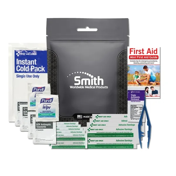 First aid kit with a waterproof bag, ice pack, bandages, and... from ASI 84514 Safety Made